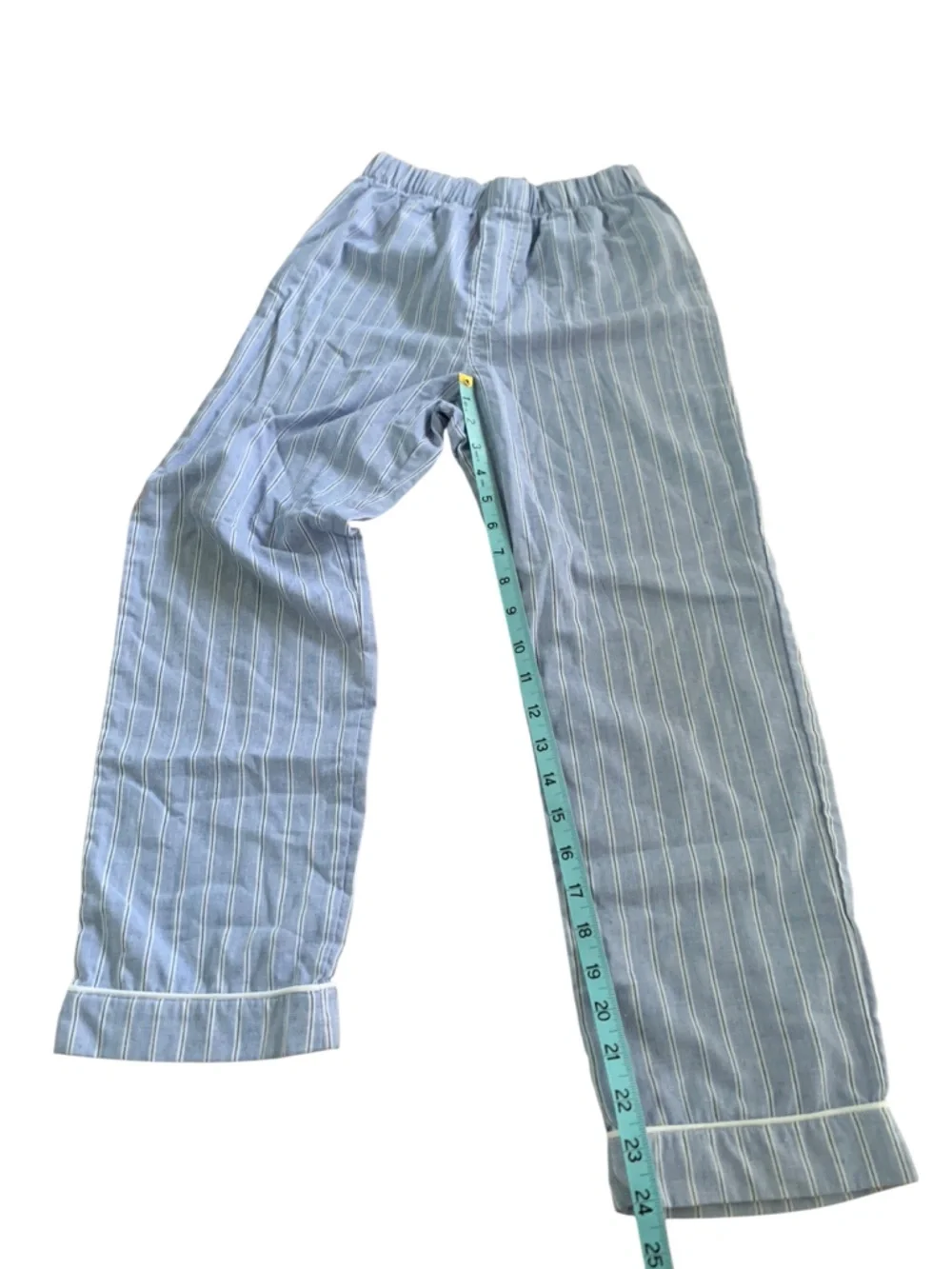 GAP Lightweight Light Blue Striped Short-Sleeve Button-Up Pajama Set- UNISEX